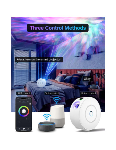 Proyector de Estrellas DOWILLDO NX-SK20, Luz Nocturna 16 Colores