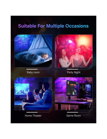 Proyector de Estrellas DOWILLDO NX-SK20, Luz Nocturna 16 Colores