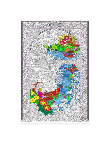 Póster para Colorear Gigante Lago Encantado Stuff2Color 81x56 cm