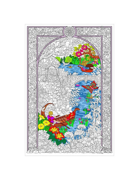 Póster para Colorear Gigante Lago Encantado Stuff2Color 81x56 cm