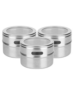 Set de 3 Latas de Especias Magnéticas Tomotato - Acero Inoxidable