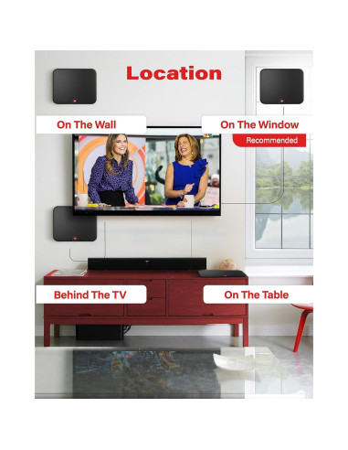 Antena de TV Digital HD Amplificada PORTIX 2026 1046 km 4K 8K