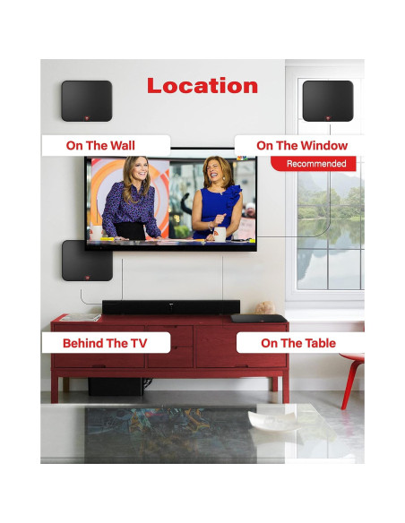 Antena de TV Digital HD Amplificada PORTIX 2026 1046 km 4K 8K