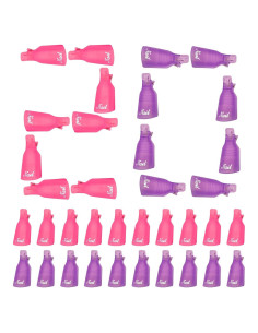 Clips para Quitar Esmalte de Uñas MelodySusie 20 Pcs Rosa y Morado