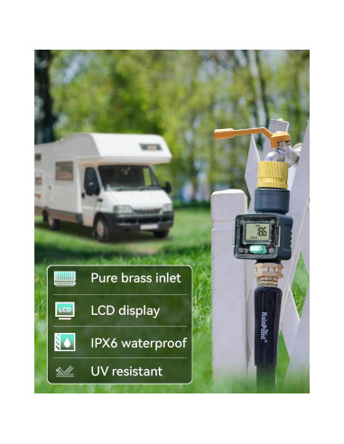 Medidor de Flujo de Agua RAINPOINT Bronce 5% Precisión 9999.9L