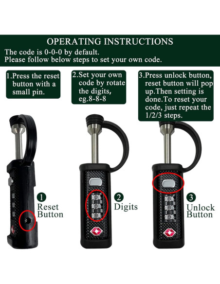 Cerraduras TSA para Fundas de Arma LAFENLIN - 2 Paquete