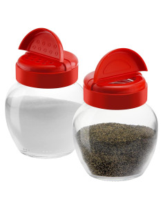 Tarros de Especias de Vidrio Tribello 198g con Tapa Doble - Paquete de 2