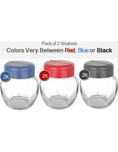 Tarros de Especias de Vidrio Tribello 198g con Tapa Doble - Paquete de 2 2