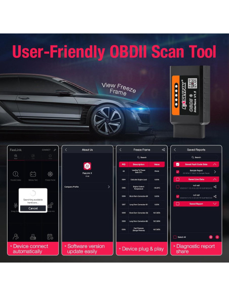Escáner OBD2 FASLINK X1 Bluetooth para iPhone y Android