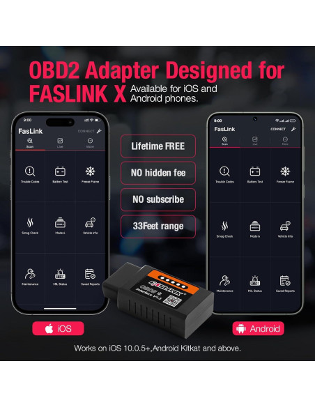 Escáner OBD2 FASLINK X1 Bluetooth para iPhone y Android