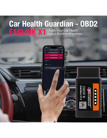 Escáner OBD2 FASLINK X1 Bluetooth para iPhone y Android