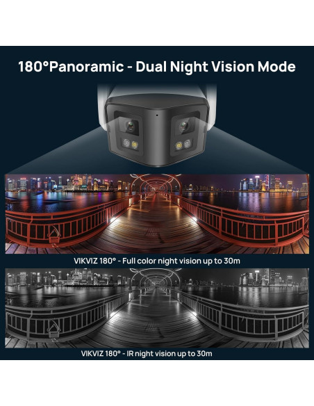 Cámara de Seguridad PoE 4MP VikViz Doble Lente 180