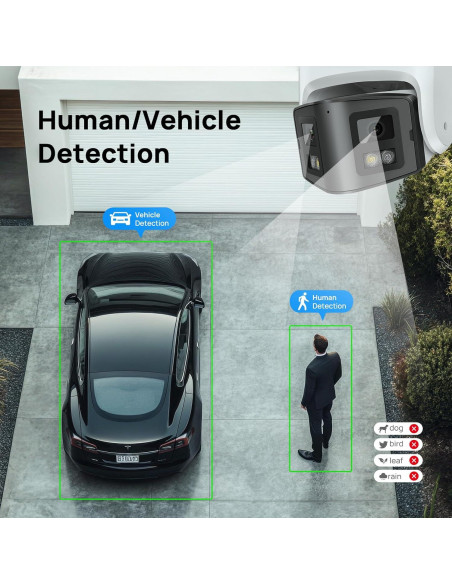 Cámara de Seguridad PoE 4MP VikViz Doble Lente 180