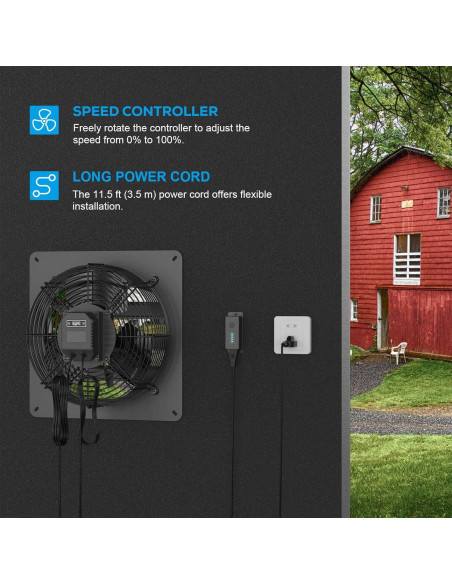 Ventilador de Escape AITECAC Airbird S10 10" 1600 RPM 5 Velocidades