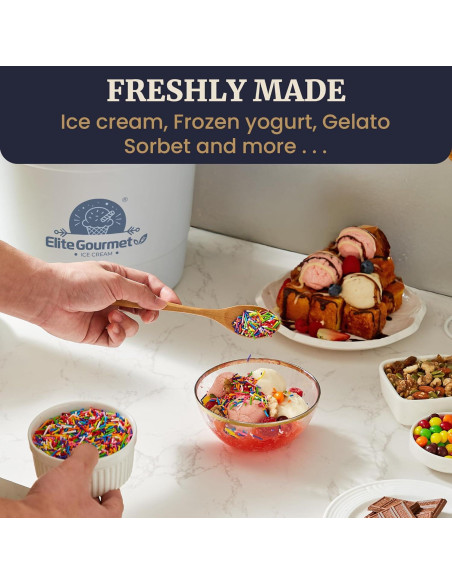 Fabricante de Helados Eléctrico Elite Gourmet 4Qt 50W Lila