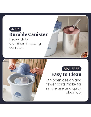 Fabricante de Helados Eléctrico Elite Gourmet 4Qt 50W Lila