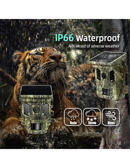 Cámara de Trail Solar Guune 32MP 2.7K WiFi IP66