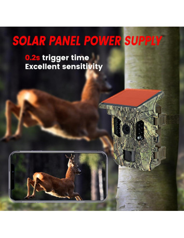 Cámara de Trail Solar Guune 32MP 2.7K WiFi IP66