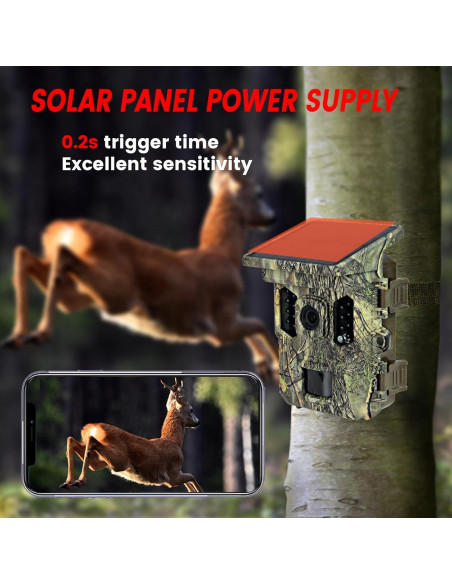 Cámara de Trail Solar Guune 32MP 2.7K WiFi IP66