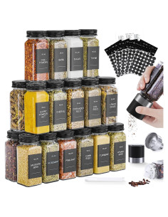Set de Tarros de Especias 24 Pcs Miuyhji 4oz con Molinillo