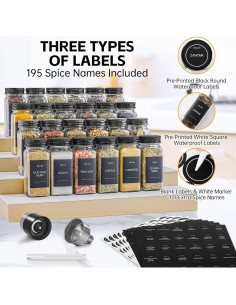 Set de Tarros de Especias 24 Pcs Miuyhji 4oz con Molinillo 2