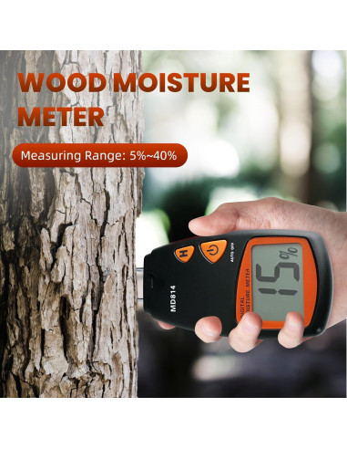 Medidor de Humedad de Madera AMTAST MD814 Digital 5%-40%
