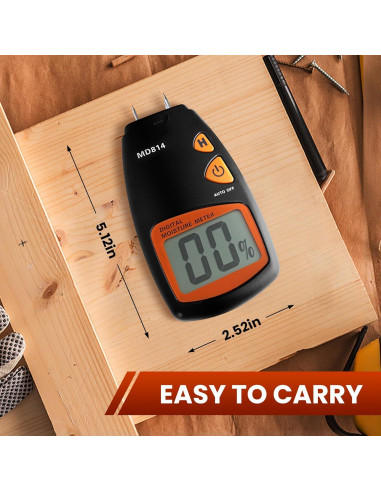 Medidor de Humedad de Madera AMTAST MD814 Digital 5%-40%