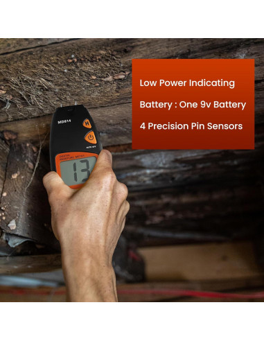Medidor de Humedad de Madera AMTAST MD814 Digital 5%-40%