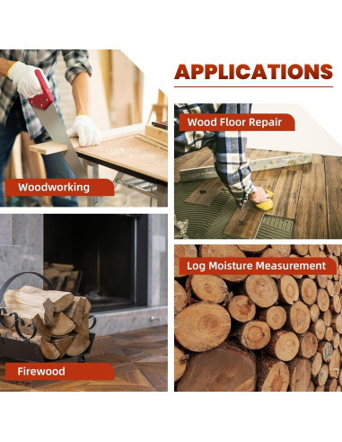 Medidor de Humedad de Madera AMTAST MD814 Digital 5%-40%