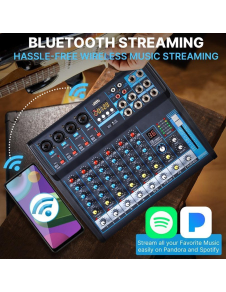 Consola de Mezcla de Audio Pyle PMXU83BT 8 Canales Bluetooth