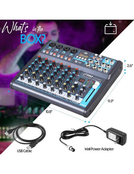 Consola de Mezcla de Audio Pyle PMXU83BT 8 Canales Bluetooth