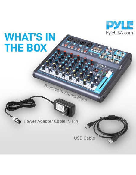 Consola de Mezcla de Audio Pyle PMXU83BT 8 Canales Bluetooth