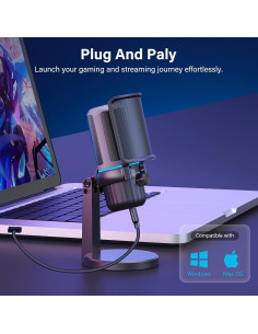 Micrófono Gaming USB CMOCIIY JV908 para PC con Control de Volumen 2