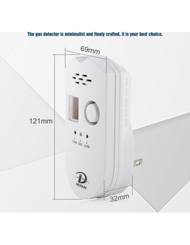 Detector de Gas Natural y GLP D MODUN BRJ-502 con Alarma LED