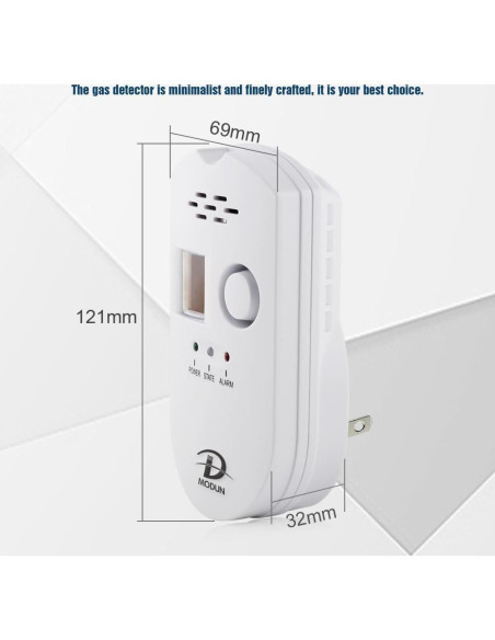 Detector de Gas Natural y GLP D MODUN BRJ-502 con Alarma LED Detector de Gas Natural y GLP D MODUN BRJ-502 con Alarma LED