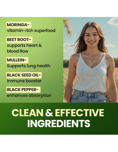 Cápsulas de Moringa Vitamax 60ct - Suplemento Energético y Inmunológico