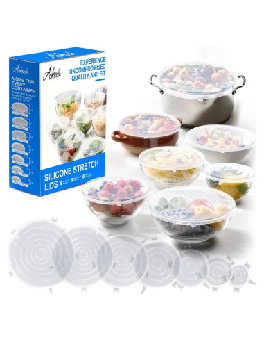 14 Tapas de Silicona Reutilizables Aokinle - 7 Tamaños