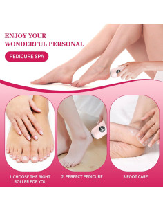 Removedor de Callos Eléctrico Leebean Rosa, 3 Velocidades, Impermeable 2
