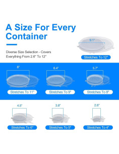 14 Tapas de Silicona Reutilizables Aokinle - 7 Tamaños 2