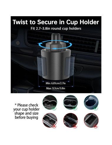 Ventilador de Coche ASKPULION 12V 3 Velocidades 360