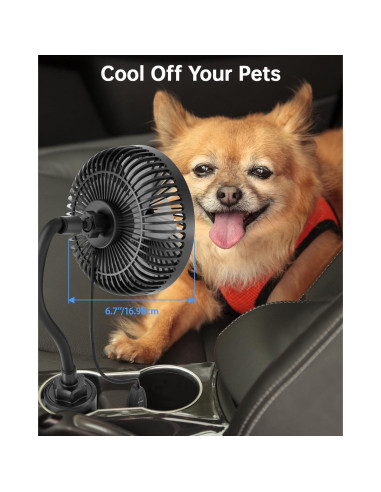 Ventilador de Coche ASKPULION 12V 3 Velocidades 360