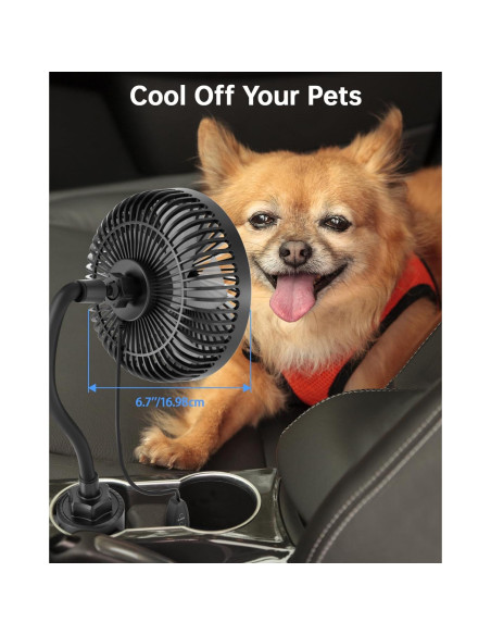 Ventilador de Coche ASKPULION 12V 3 Velocidades 360