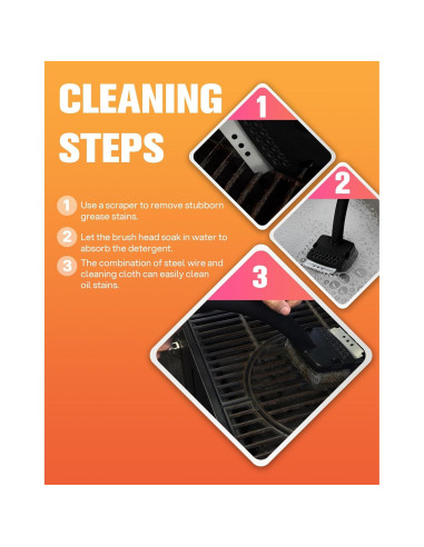 Cepillo de Parrilla BBQtrips GSB-Brush con Cabezal Reemplazable