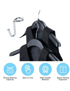 Ganchos Conectores para Perchas KOOBAY 72PCS Plateado 2