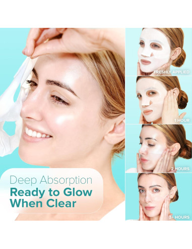 Máscara Facial de Colágeno Bio Ebanel - 4 Piezas Hidratantes