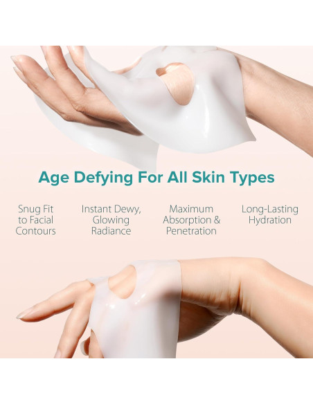 Máscara Facial de Colágeno Bio Ebanel - 4 Piezas Hidratantes