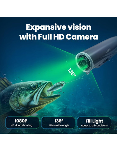 Cámara de Pesca Chasing CamX HD 1080P 136 Impermeable 200m