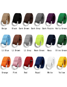 Cinturón de lona Falari con hebilla D para hombres y mujeres 3.81 cm 2