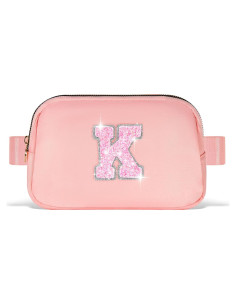 Riñonera Personalizada Uygafly para Mujeres - Color Durazno, Inicial K