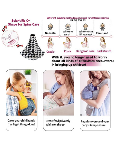 Portabebés Ajustable 2025 Ergonomía Algodón 3 en 1 0-20.4 Kg
